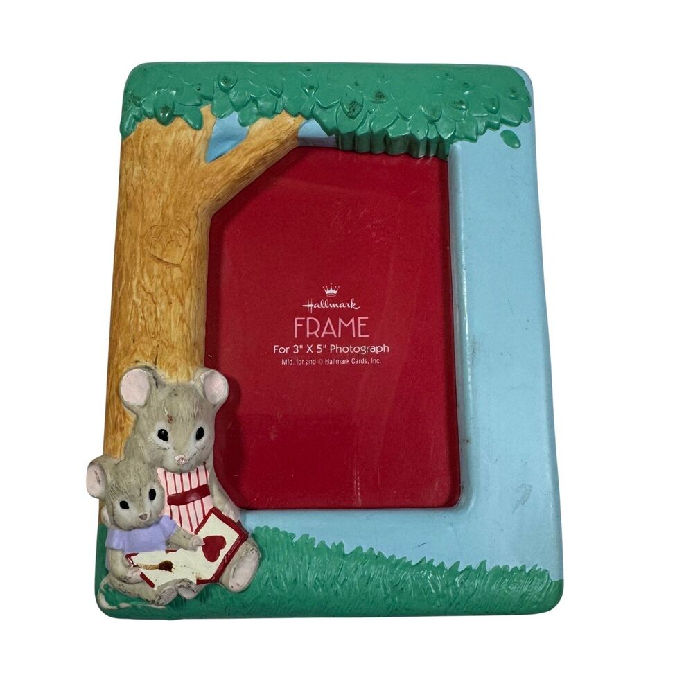 Hallmark Picture Frame 3x5" Charming Tails Collection Bunnies Mice Vintage Resin